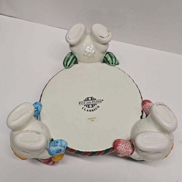 Fitz & Floyd Frosty Folks Snowmans Pillar Candle Holder Christmas Collectible - Picture 6 of 8